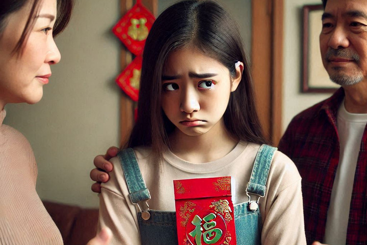 Con tôi từ bé tới lớn đều chưa từng giữ tiền mừng tuổi. (Ảnh tạo bởi AI)