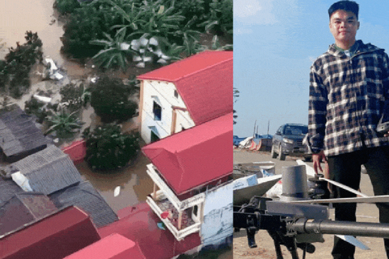 Nguyễn Đại Phát, SN 2006 đem drone giá 400 triệu 'cứu' người bị cô lập ở vùng lũ Bắc Ninh