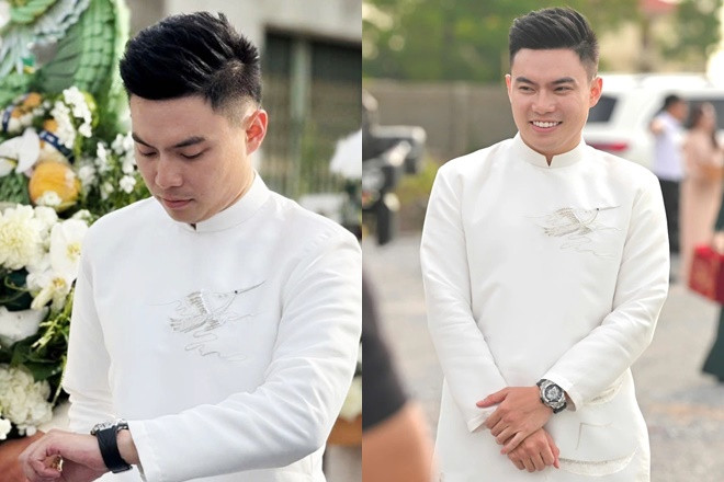 Chồng Đỗ Thị Hà đeo cả căn nhà trên tay trong ngày ăn hỏi