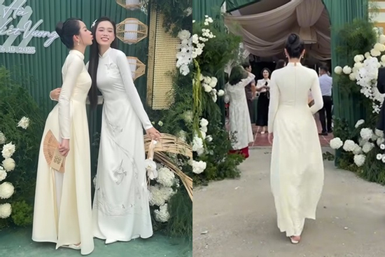 Hoa hậu Thanh Thủy 'ăn trọn' điểm 10 nhờ hành động tinh tế tại đám hỏi Đỗ Thị Hà