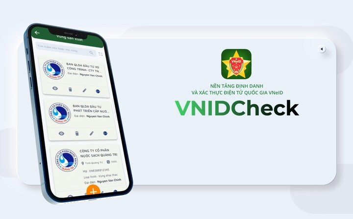 Giải pháp định danh truy xuất nguồn gốc hóa chất, tiền chất (VNIDCheck) được tích hợp trên ứng dụng VNeID. (Ảnh: MH)