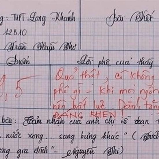 Nam sinh gây sốt với bài văn dài 18 trang, cô giáo đọc xong không biết phải phê gì vì quá xuất sắc!