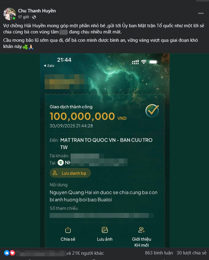 Vợ chồng Quang Hải vừa hành động ý nghĩa dành cho trẻ em nghèo