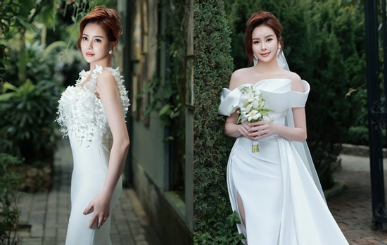 Hoa hậu Sella Trương đẹp tựa nàng thơ trong loạt váy cưới trắng tinh khôi
