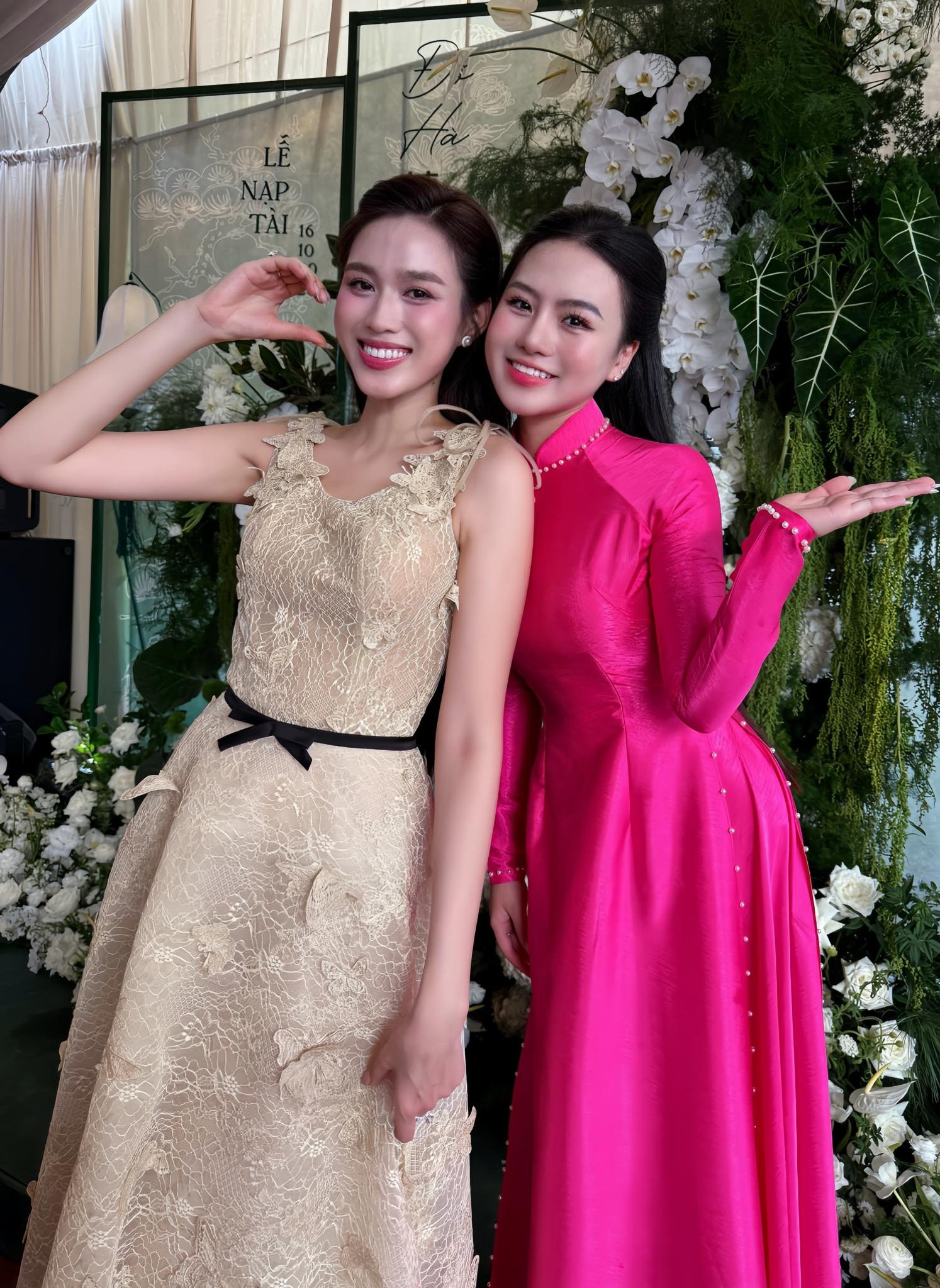 Nhan sắc đẹp bất chấp cam thường của hoa hậu Đỗ Thị Hà trong đám hỏi