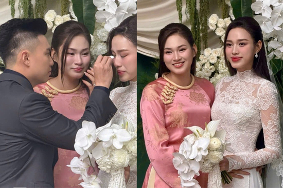 Chị gái sống kín tiếng lộ diện xinh đẹp trong đám cưới của Đỗ Thị Hà