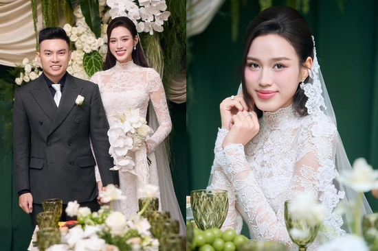 Hoa hậu Đỗ Thị Hà xúc động trong lễ cưới chồng đại gia