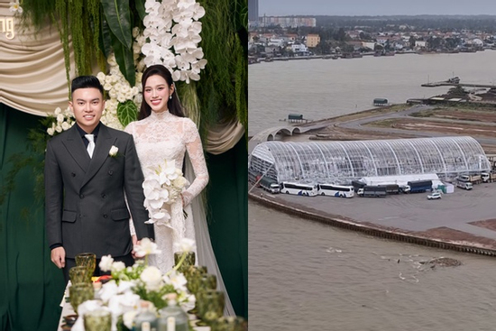 Rạp cưới Hoa hậu Đỗ Thị Hà và chú rể Viết Vương gặp vấn đề do bão số 12