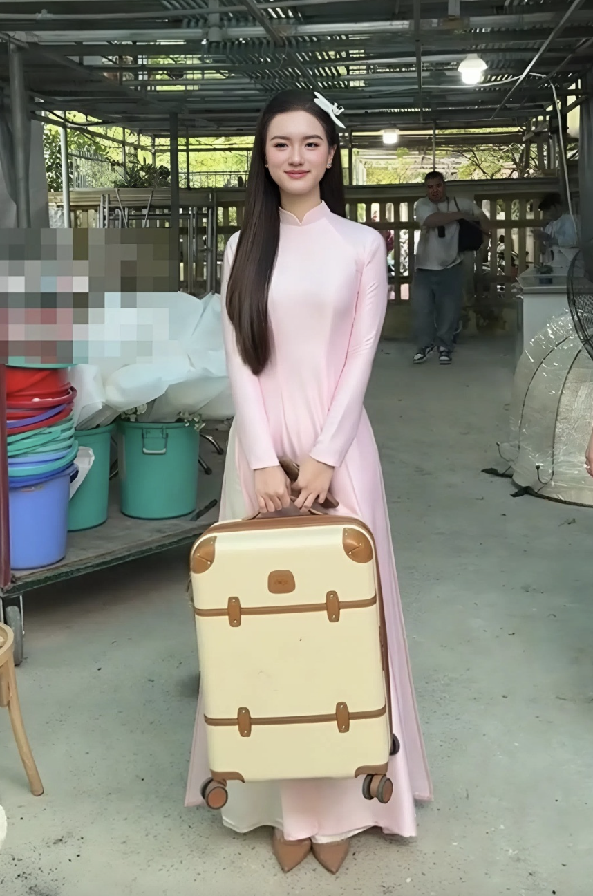 Chân dung phù dâu Hoàng Tú Quỳnh xách vali cho Đỗ Thị Hà trong Lễ vu quy - Ảnh 2.