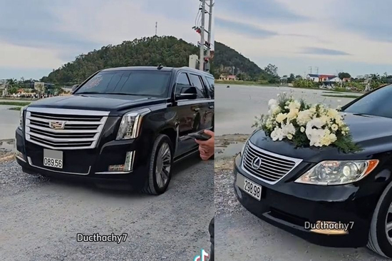 Ngắm dàn xe đón dâu của Hoa hậu Đỗ Thị Hà và thiếu gia Tập đoàn Sơn Hải: Toàn xe 'chấm' to, biển đẹp