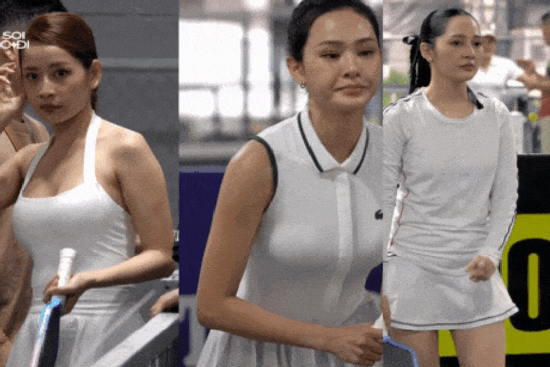Chi Pu khoe vòng 1 cực bốc, Hiền Hồ vén váy thi đấu hừng hực trên sân pickleball