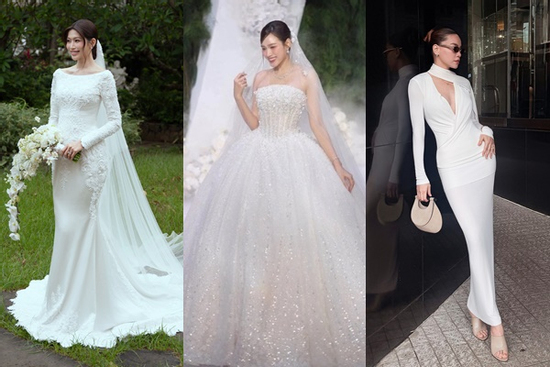 Hoa hậu Đỗ Thị Hà - Á hậu Quỳnh Châu là 2 cô dâu mặc đẹp nhất tháng 10