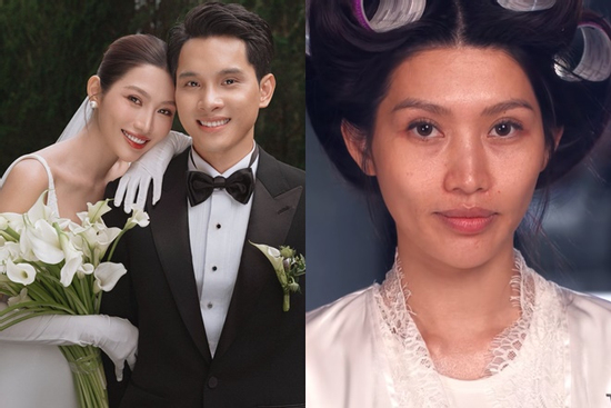 Ngỡ ngàng mặt mộc già nua của Á hậu Quỳnh Châu trong khoảnh khắc hậu trường