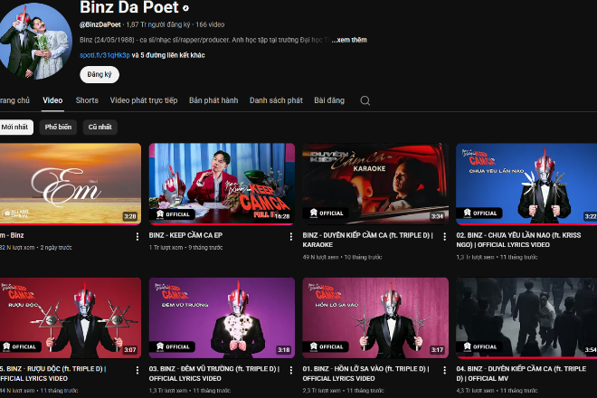 Hàng loạt MV bad boy của Binz biến mất
