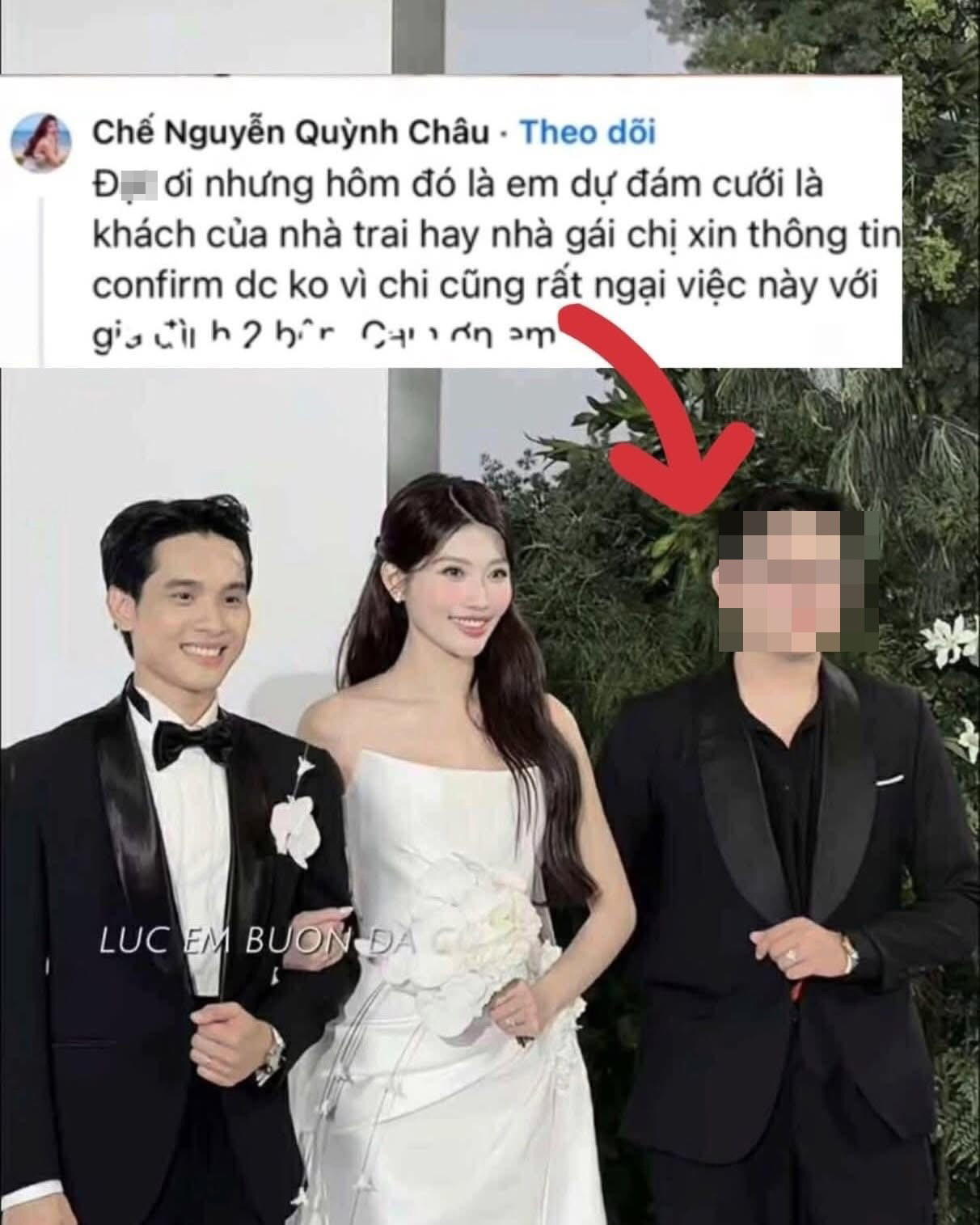 Phản ứng sốc của thanh niên khi bị tóm trà trộn vào hôn lễ Á hậu Quỳnh châu để phông bạt