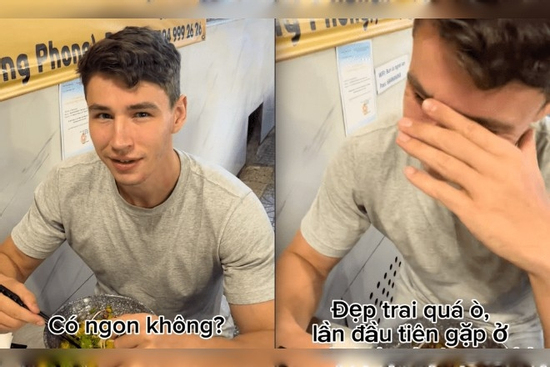 Đang đi ăn mì Quảng, khách Tây ngượng đỏ cả mặt khi gặp phải tình huống không ngờ tới