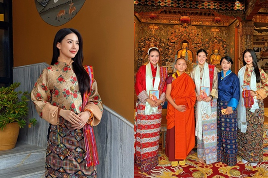 Sau ồn ào đời tư, Hoa hậu Bùi Quỳnh Hoa cùng Khánh Vân đi lễ ở Bhutan