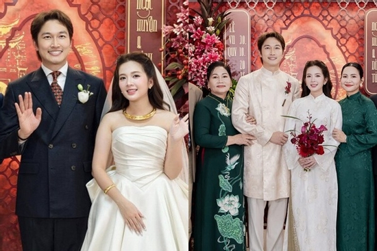 Ảnh cưới nét căng của Đình Tú - Ngọc Huyền, 2 bà thông gia 'tuyệt đối sang trọng'