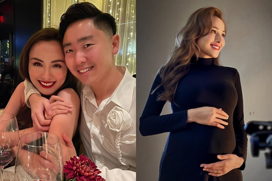 Hoa hậu Diễm Hương khoe vóc dáng 'bầu như không' trong ảnh chồng 3 chụp