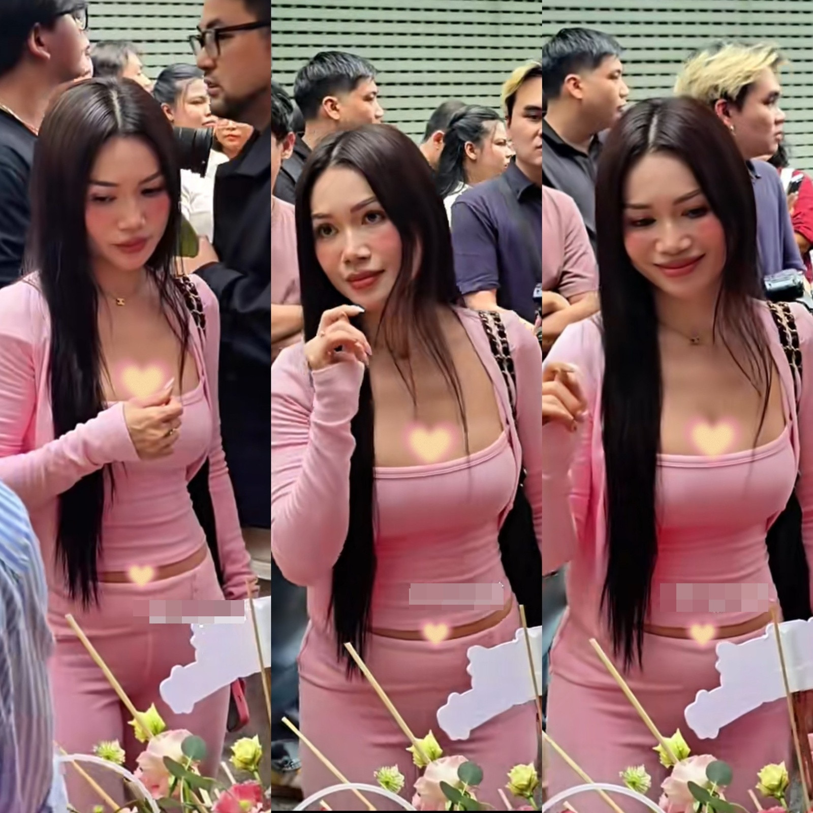 Sĩ Thanh gây tranh cãi vì bộ trang phục hở hang khi đi cúng Tổ nghề