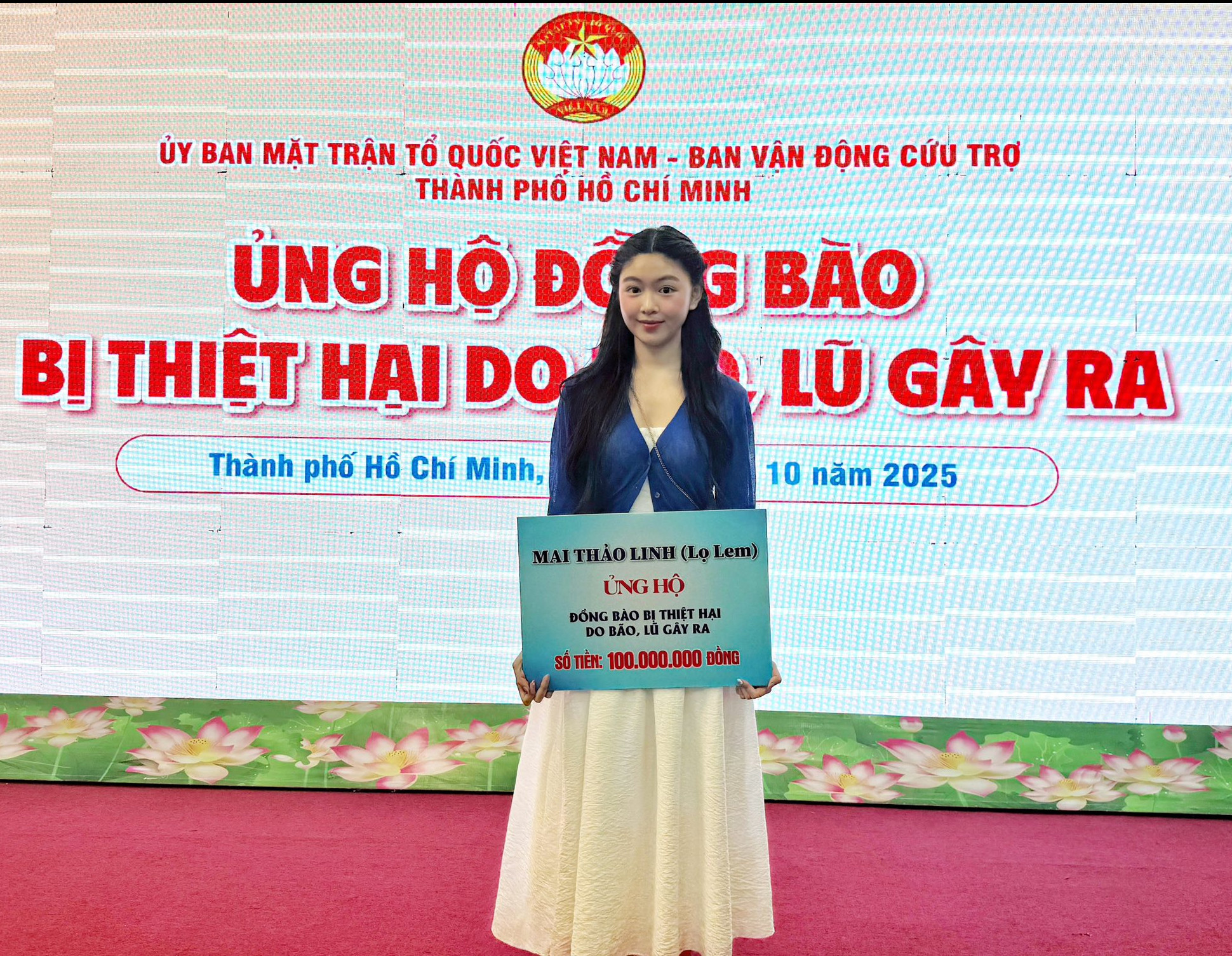 Con gái MC Quyền Linh vừa xinh giỏi kiếm tiền ủng hộ cả trăm triệu cho bà con vùng lũ