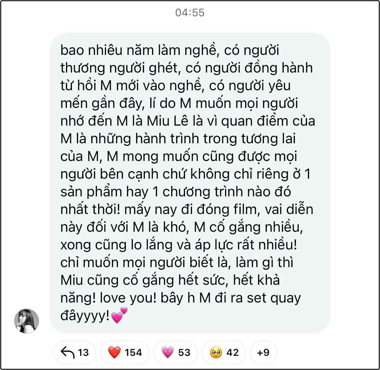 Phát ngôn gây tranh cãi của Miu Lê thẳng tính hay bạc bẽo