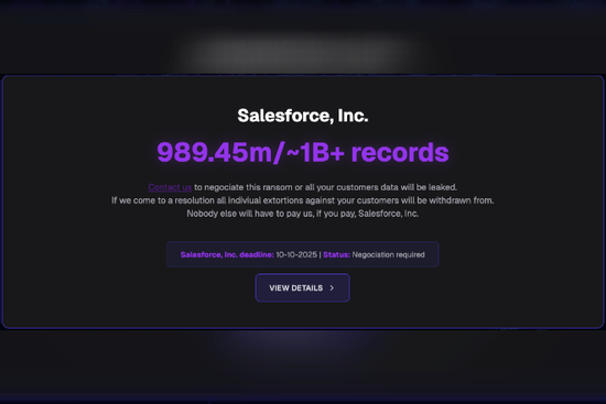 Gần 1 tỷ bản ghi bị đánh cắp, Salesforce vẫn 'không lung lay' trước tin tặc