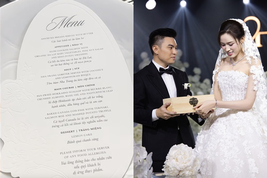 Thực đơn đám cưới phong cách Á - Âu đắt đỏ của Hoa hậu Đỗ Thị Hà