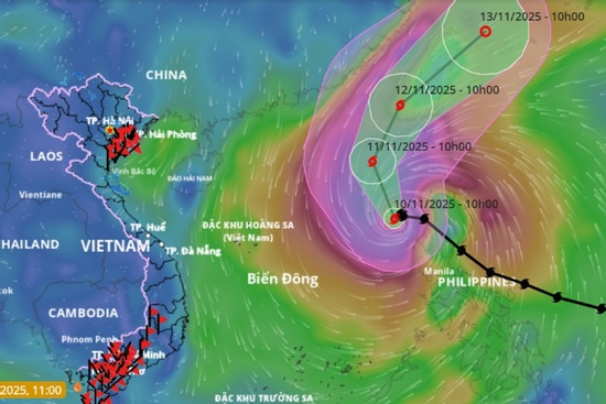 Tin mới nhất về bão số 14 Fung-Wong: Mạnh cấp 13, di chuyển chậm lại
