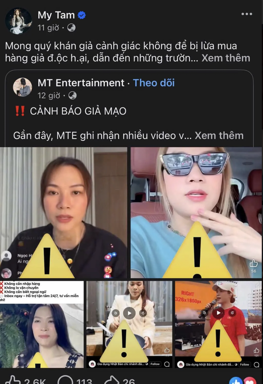 Mỹ Tâm cũng lên tiếng cảnh báo khán giả cảnh giác lừa đảo