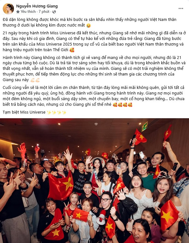 Phản ứng của mẹ Hương Giang khi con gái trắng tay ở Miss Universe 2025