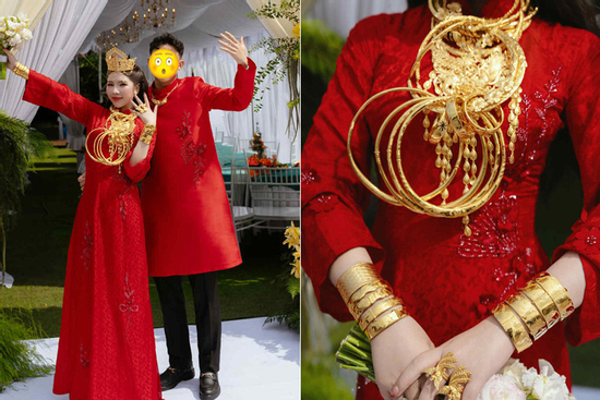 Clip cận cảnh đám cưới toàn vàng của tiền vệ nổi tiếng tuyển Việt Nam và con gái đại gia