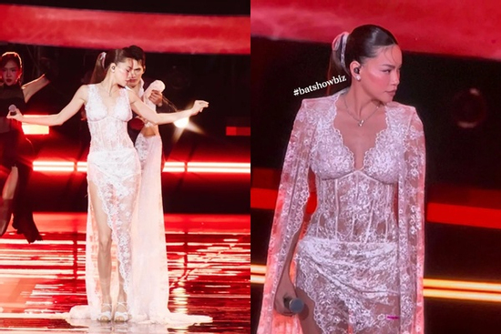 Hồ Ngọc Hà mặc đầm xuyên thấu lộ vóc dáng thật qua camera thường