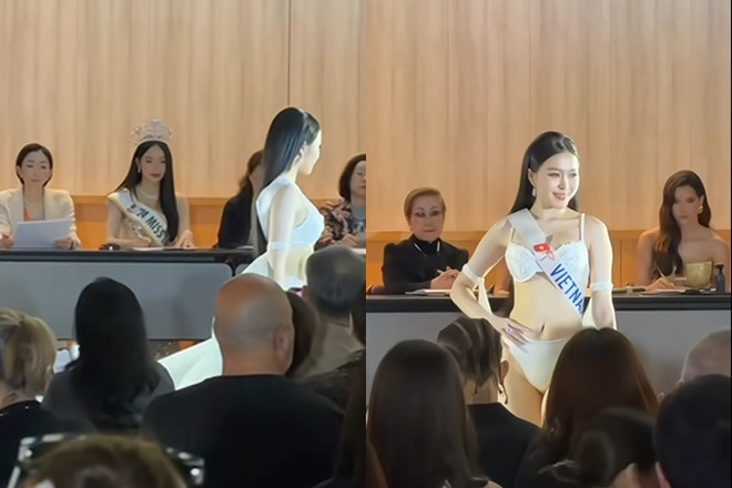 Hoa hậu Kiều Duy diễn Bán kết Miss International phản ứng Thanh Thủy và dàn BGK gây chú ý