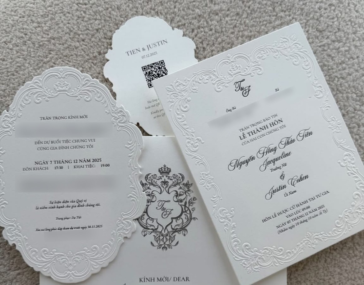 Hé lộ thiệp cưới của Tiên Nguyễn Địa điểm tổ chức sang chảnh