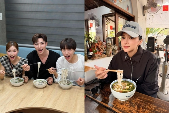 Hết rủ Hương Giang, Hòa Minzy gọi luôn Đức Phúc và Erik nhập cuộc ăn phở Việt