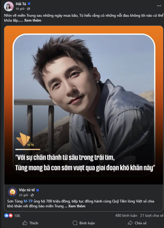 Tâm sự xúc động của Hải Tú hướng về bà con vùng lũ