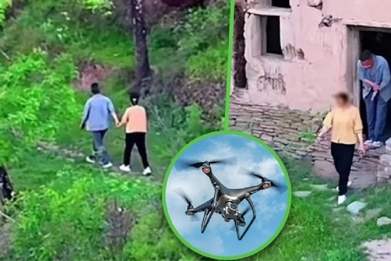 Chồng sử dụng flycam, bắt quả tang vợ ngoại tình trong căn nhà đất đổ nát