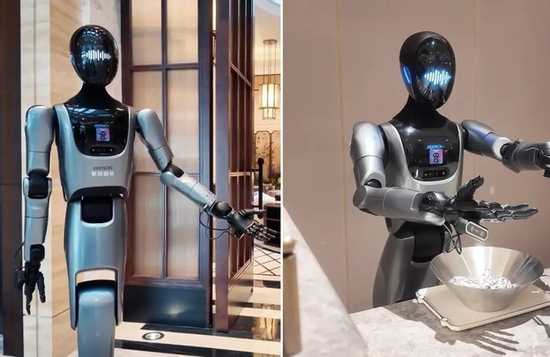 Khách sạn ở Trung Quốc dùng robot hình người làm lễ tân, dọn phòng