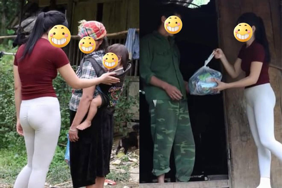 Danh tính cô gái đang gây tranh cãi ầm ĩ MXH vì mặc đồ bó sát đi từ thiện