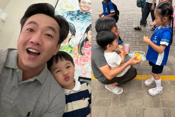 Cường Đô La tóc bạc trắng, giản dị đưa đón các con đi học