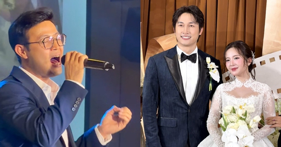 Bố Bình 'Cha tôi người ở lại' hát trong đám cưới của 'con gái' Ngọc Huyền