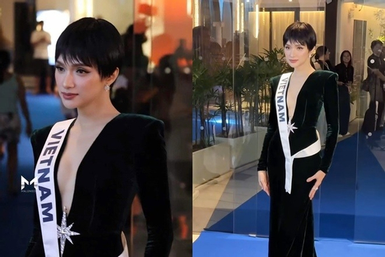 Hương Giang quất nguyên bộ tóc tém khiến dàn thí sinh Miss Universe như 'tàng hình'