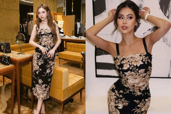 Ái nữ tỷ phú Tiên Nguyễn 'đụng hàng' mẫu váy 69 triệu với 'phú bà' Vbiz, ai mặc đẹp hơn?