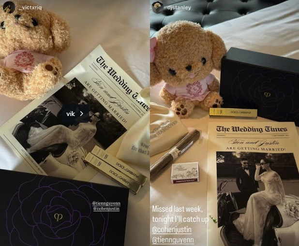 Hé lộ quà cưới hàng hiệu Tiên Nguyễn tặng khách mời dự tiệc bất ngờ khi khui giá