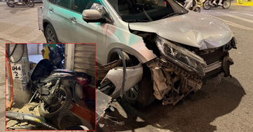 Hà Nội: Ô tô tải đâm ô tô con gây tai nạn liên hoàn, tài xế lái xe bỏ chạy