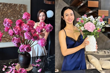 Đỗ Thị Hà, Vũ Thúy Quỳnh khoe trình cắm hoa hút triệu view: Nàng được khen, người bị chê