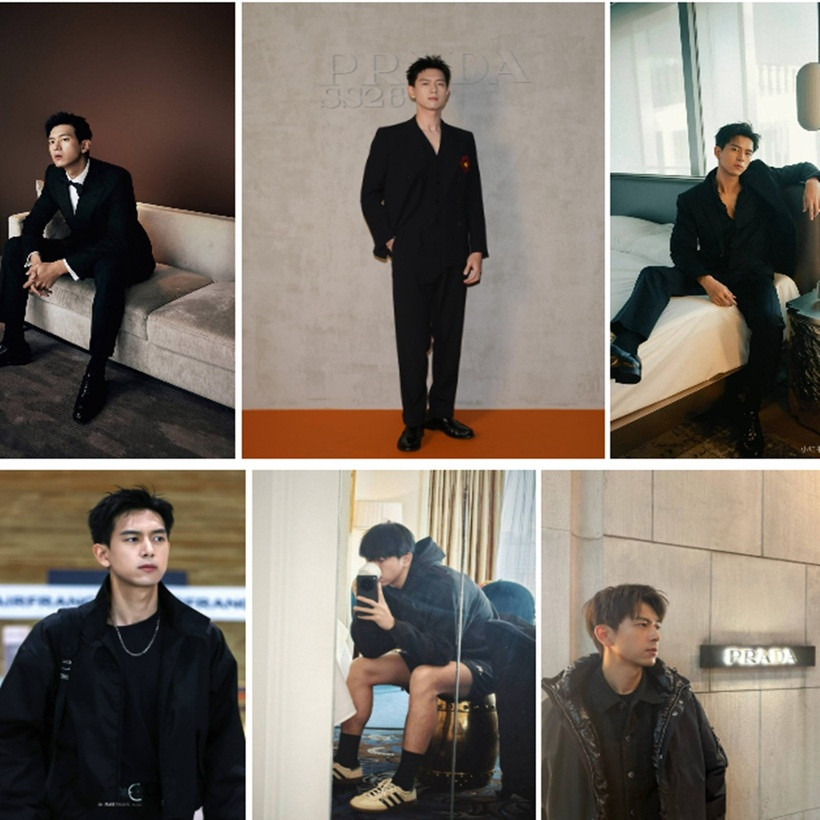 Không chỉ những lúc du ngoạn, đồ đen còn gắn với Lý Hiện cả trên thảm đỏ sự kiện. Gam màu tối giản này giúp nam diễn viên tôn lên nét đẹp nam tính, lịch lãm cùng khí chất lạnh lùng tổng tài. Những thiết kế đen vừa vặn càng làm nổi bật vóc dáng cao ráo, chuẩn chỉnh và bờ vai vững chãi của nam thần Cbiz.