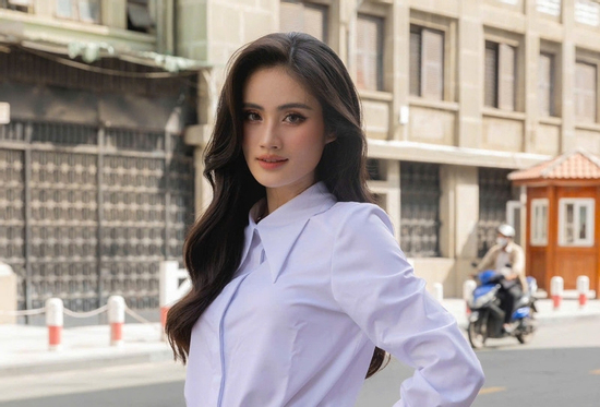 Ý Nhi gây chú ý với phong cách sơ mi trắng tối giản