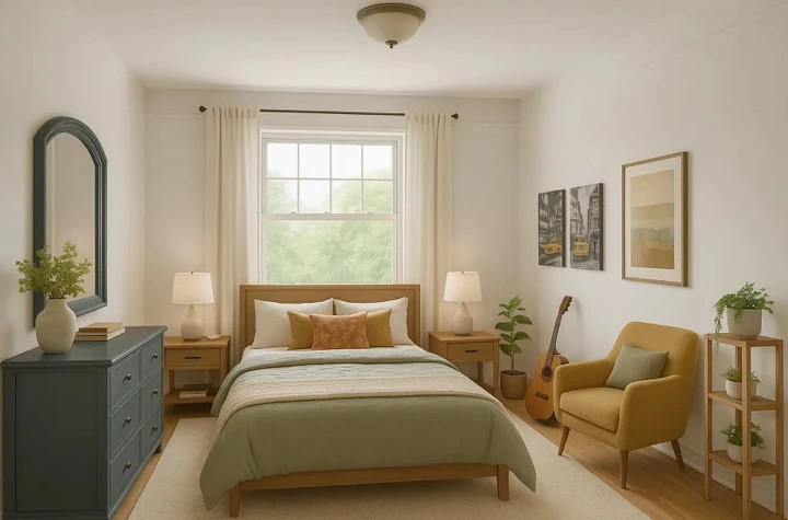 ChatGPT biến phòng ngủ thành một không gian yên tĩnh, hoàn chỉnh với đồ nội thất. (Ảnh: Cnet)
